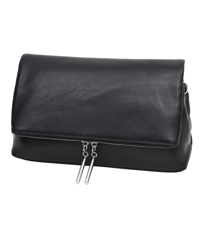 Дамска чанта от естествена кожа в черен цвят. Код: 0019