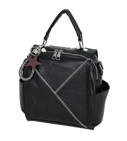  Дамска чанта/раница от еко кожа в черен цвят. Код: 009