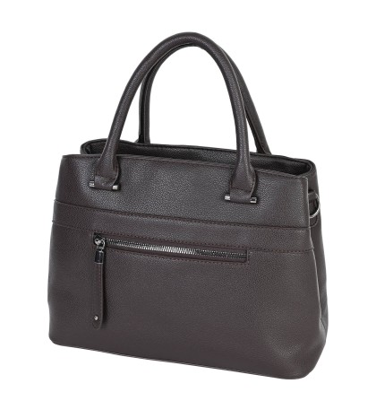 Малка дамска чанта от висококачествена еко кожа в тъмнокафяв цвят Код: 011