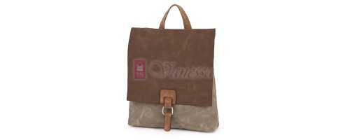  Дамска раница от велур, в тъмнобежов цвят. Код: 01106-10