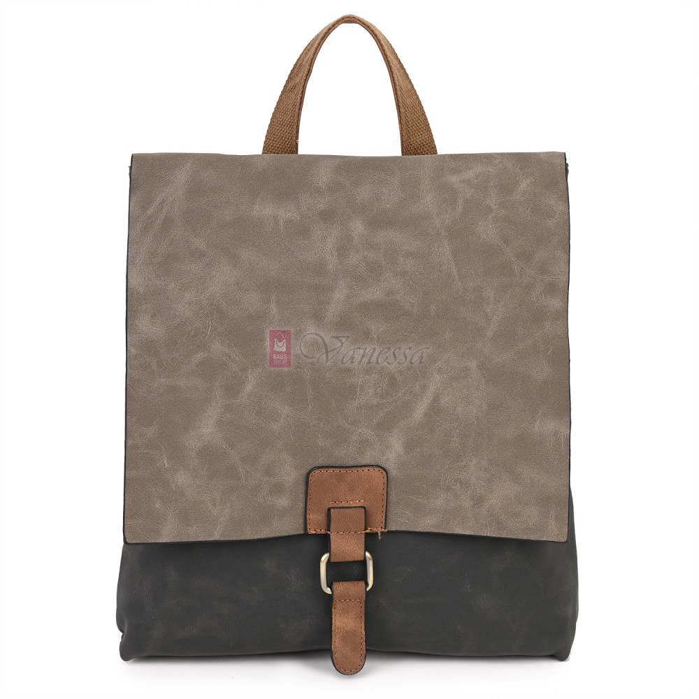  Дамска раница от велур, в тъмносив цвят. Код: 01106-10