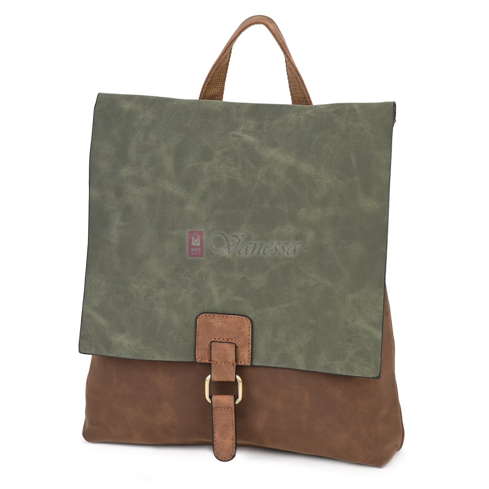  Дамска раница от велур, в кафяв цвят. Код: 01106-10