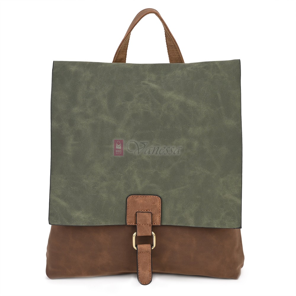  Дамска раница от велур, в кафяв цвят. Код: 01106-10