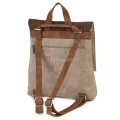  Дамска раница от велур, в бежов цвят. Код: 01106-10