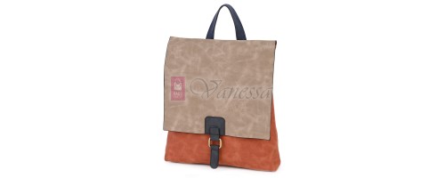  Дамска раница от велур, в оранжев цвят. Код: 01106-10