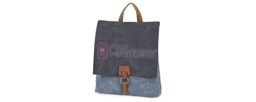  Дамска раница от велур, в син цвят. Код: 01106-10