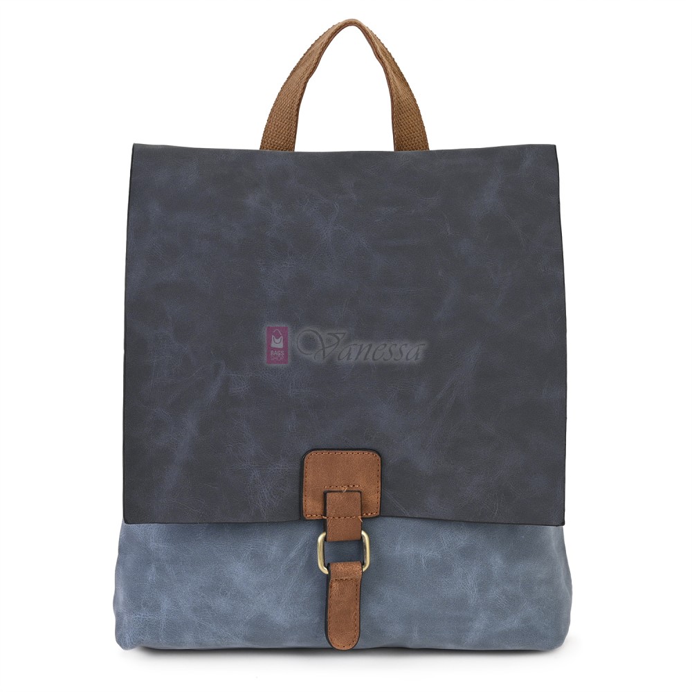  Дамска раница от велур, в син цвят. Код: 01106-10