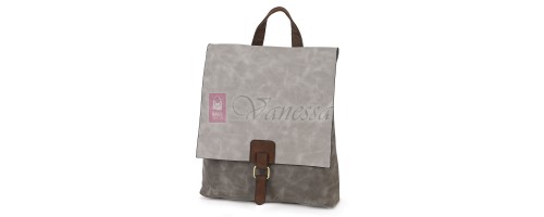  Дамска раница от велур, в сив цвят. Код: 01106-10