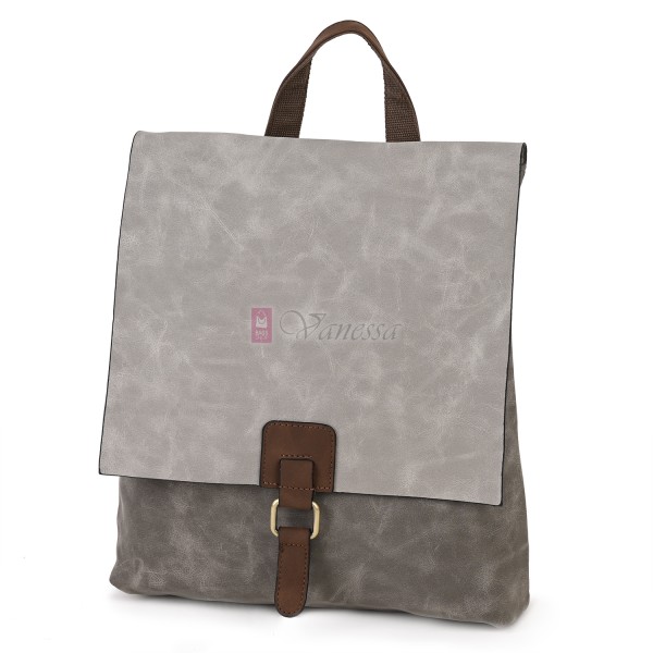  Дамска раница от велур, в сив цвят. Код: 01106-10