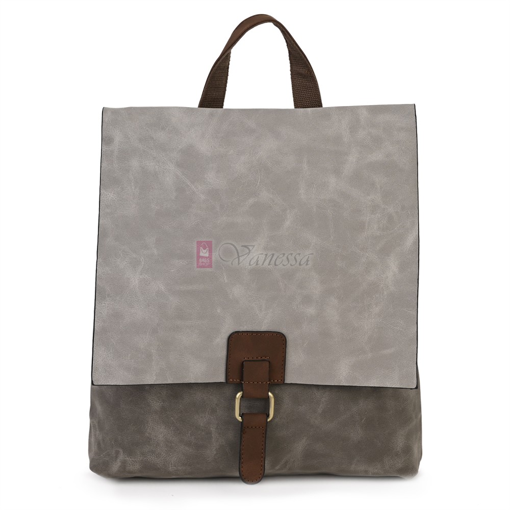  Дамска раница от велур, в сив цвят. Код: 01106-10