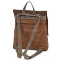  Дамска раница от велур, в светлокафяв цвят. Код: 01106-10