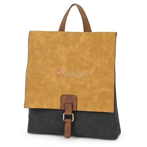  Дамска раница от велур, в тъмносив цвят. Код: 01106-10-1