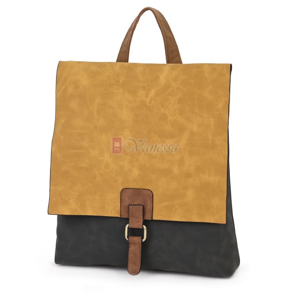  Дамска раница от велур, в тъмносив цвят. Код: 01106-10-1