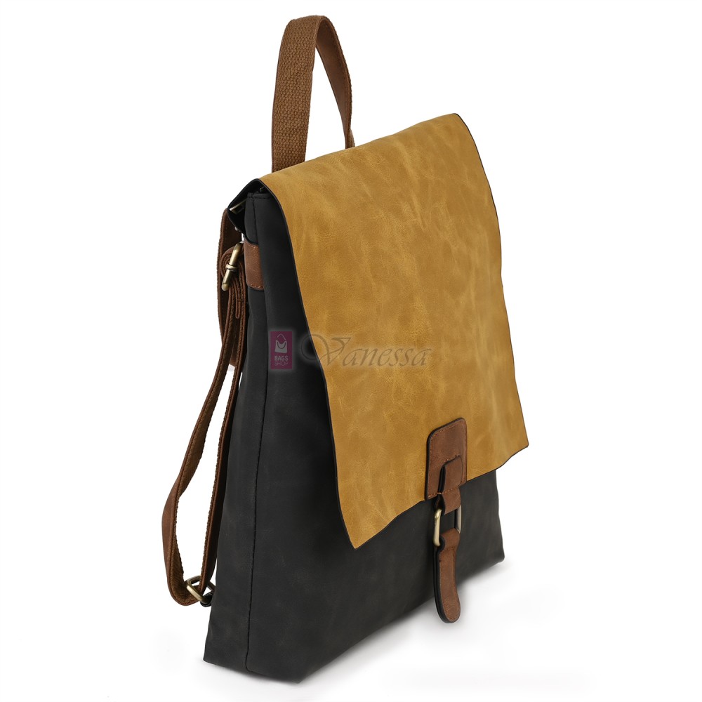  Дамска раница от велур, в тъмносив цвят. Код: 01106-10-1