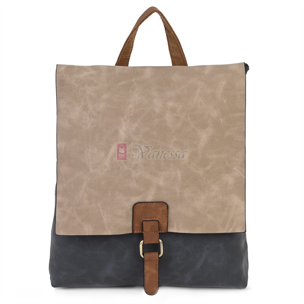  Дамска раница от велур, в тъмносин цвят. Код: 01106-10