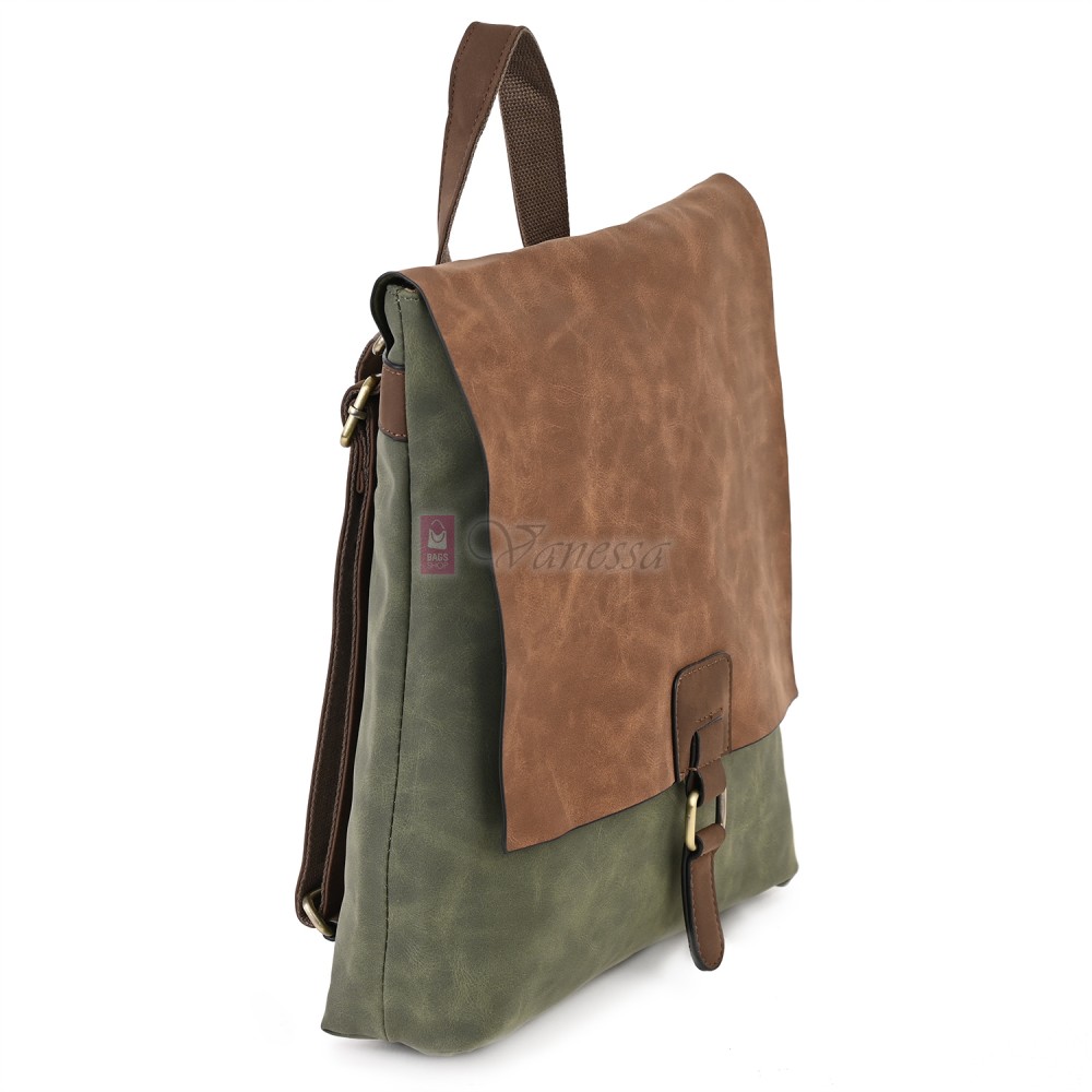  Дамска раница от велур, в зелен цвят. Код: 01106-10