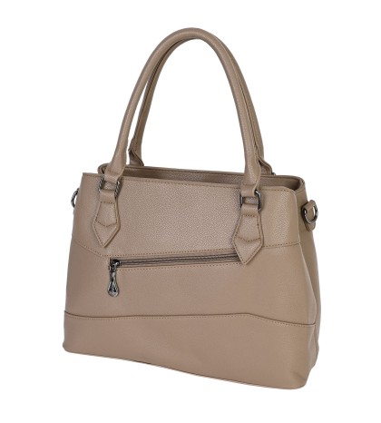 Голяма дамска чанта от висококачествена еко кожа в бежов цвят Код: 012