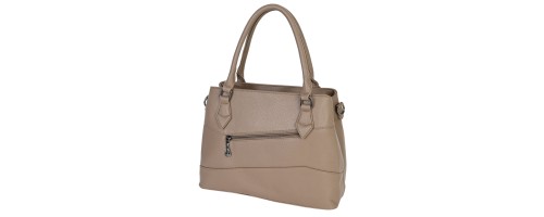 Голяма дамска чанта от висококачествена еко кожа в бежов цвят Код: 012