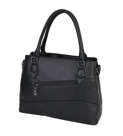 Голяма дамска чанта от висококачествена еко кожа в черен цвят Код: 012