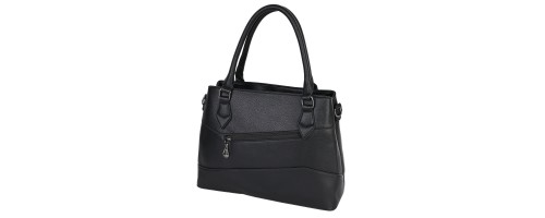 Голяма дамска чанта от висококачествена еко кожа в черен цвят Код: 012