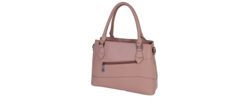 Голяма дамска чанта от висококачествена еко кожа в розов цвят Код: 012