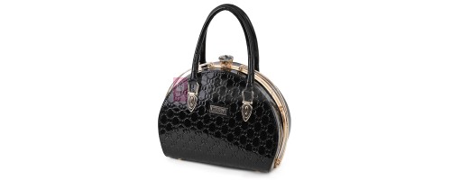 Eлегантна дамска чанта от еко кожа в черен цвят Код: 0126