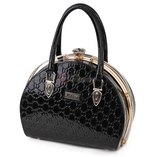 Eлегантна дамска чанта от еко кожа в черен цвят Код: 0126