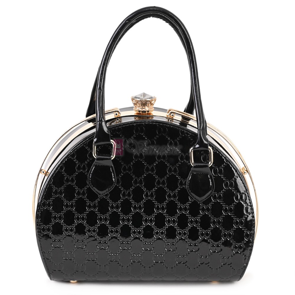 Eлегантна дамска чанта от еко кожа в черен цвят Код: 0126