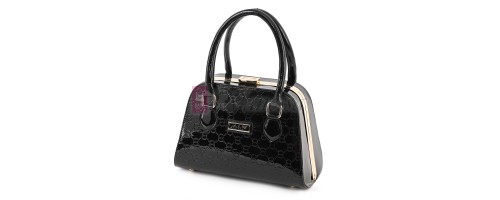 Eлегантна дамска чанта от еко кожа в черен цвят Код: 0135