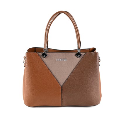 Дамска чанта от висококачествена еко кожа в кафяв цвят. Код: 0140-74