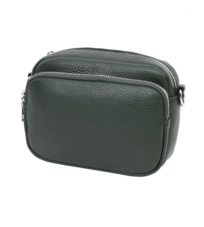 Малка дамска чанта от еко кожа в тъмнозелен цвят. Код: 024-3