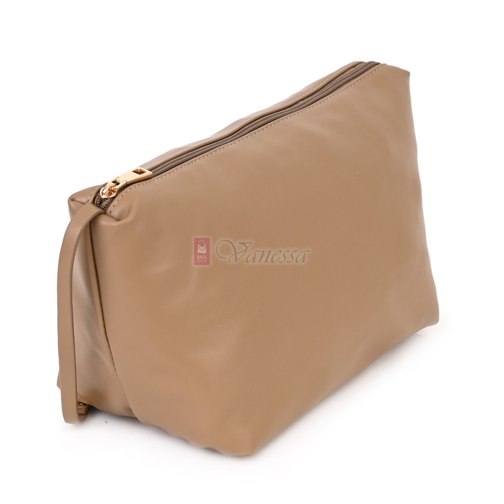 Голяма дамска чанта от текстил, в бежов цвят. Код: 0251