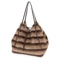 Голяма дамска чанта от текстил, в кафяв цвят. Код: 0251