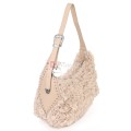 Голяма дамска чанта от текстил, в бежов цвят. Код: 0261