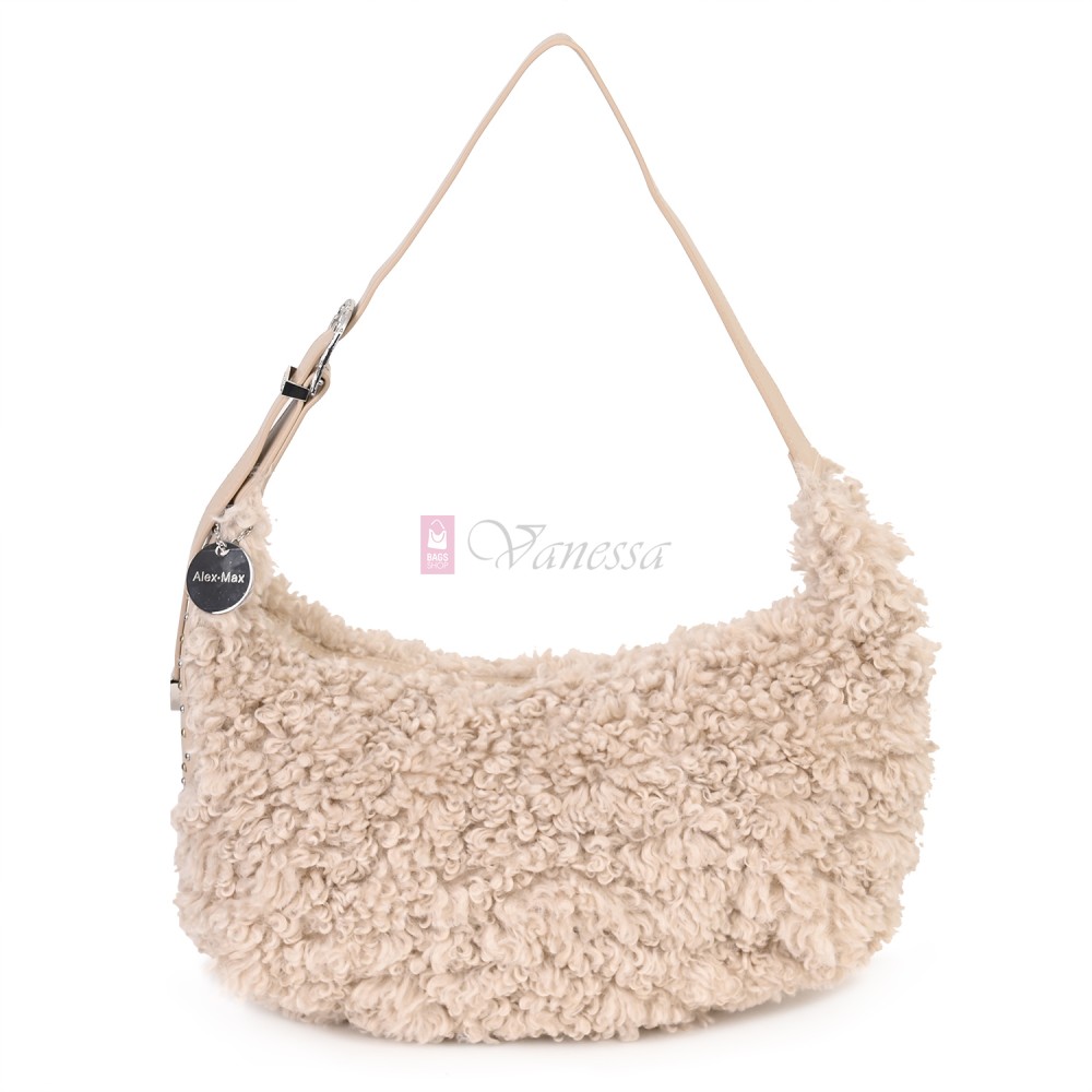 Голяма дамска чанта от текстил, в бежов цвят. Код: 0261