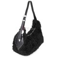 Голяма дамска чанта от текстил, в черен цвят. Код: 0261