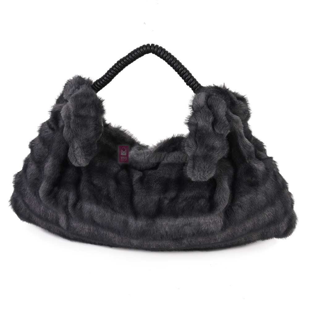 Голяма дамска чанта от текстил, в тъмносив цвят. Код: 235