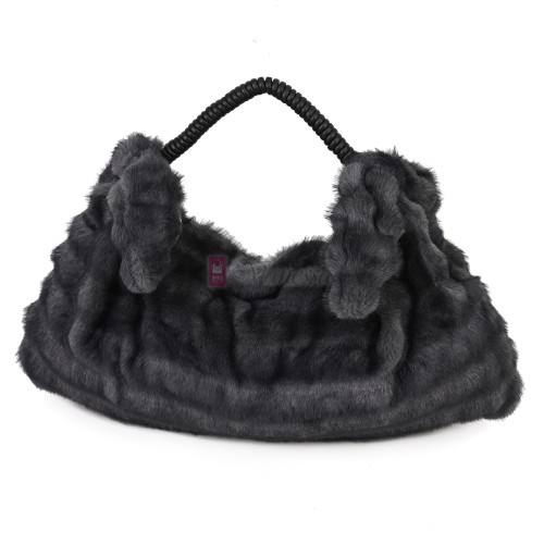 Голяма дамска чанта от текстил, в тъмносив цвят. Код: 235