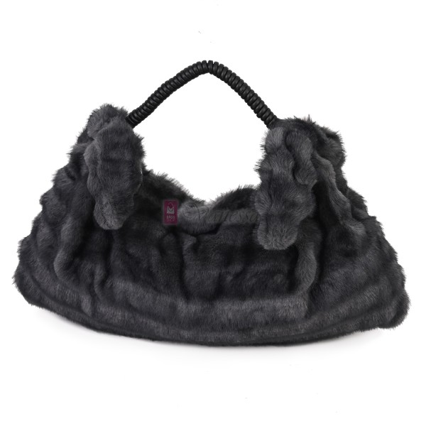 Голяма дамска чанта от текстил, в тъмносив цвят. Код: 235