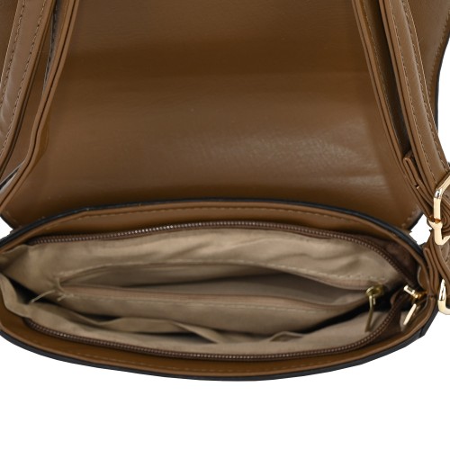 Дамска чанта от еко кожа в кафяв цвят. Код: 031