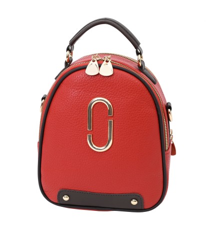 Дамска раница/чанта от висококачествена еко кожа в червен цвят Код: 037