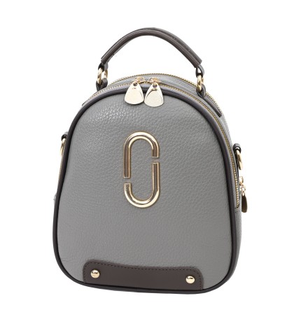 Дамска раница/чанта от висококачествена еко кожа в сив цвят Код: 037
