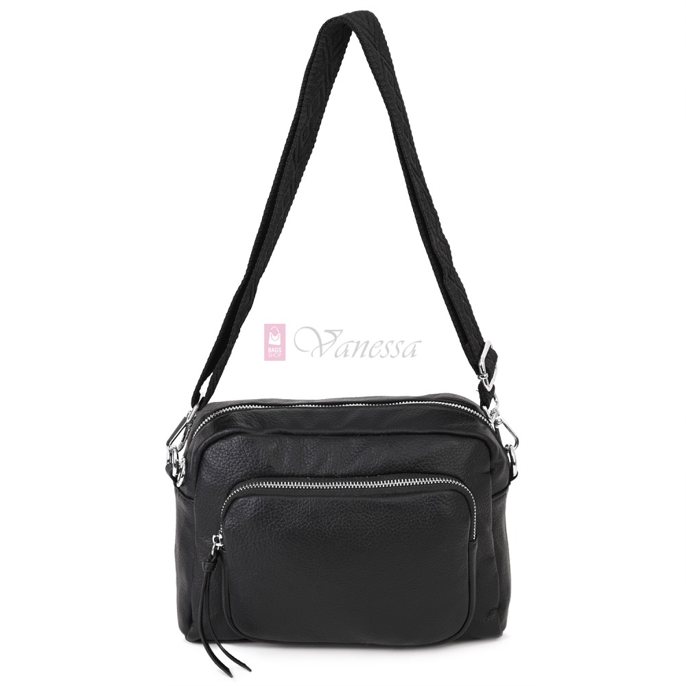  Дамска чанта от екологична кожа в черен цвят. Код: H058-2