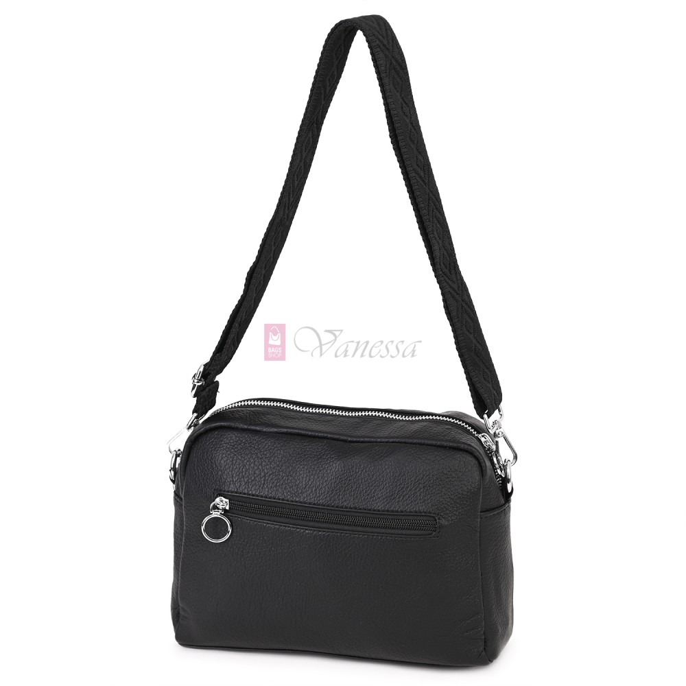  Дамска чанта от екологична кожа в черен цвят. Код: H058-2