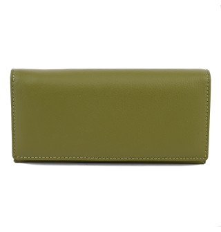  Дамско портмоне от естествена кожа в зелен цвят. КОД: 0807-2