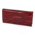 Голямо дамско портмоне, от лачена естествена кожа, в червен цвят. КОД: JXG0807