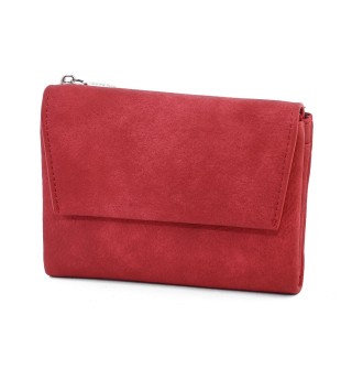 Средно дамско портмоне от висококачествена еко кожа в червен цвят. КОД: 1018