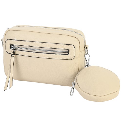 Дамска чанта от висококачествена еко кожа в бежов цвят Код: H105