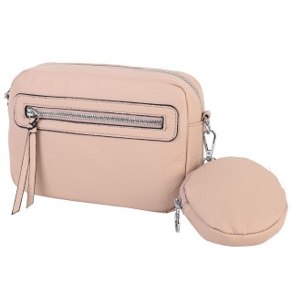 Дамска чанта от висококачествена еко кожа в розов цвят Код: H105