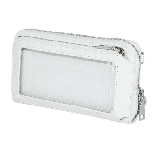 Голямо дамско портмоне/чанта от еко кожа в бял цвят. Код: CO106